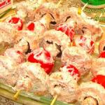 How to bake champignons in the oven whole, on skewers Boletus mushrooms on skewers baked in the oven