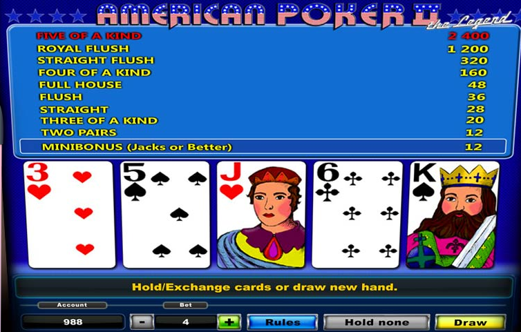 игровой автомат american poker ii